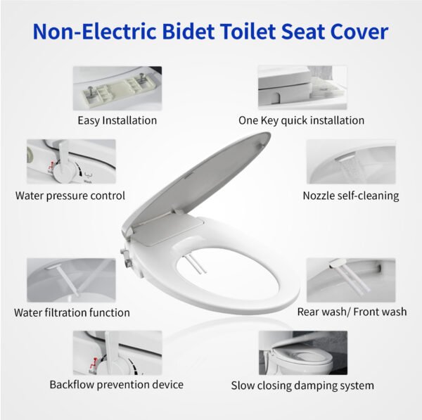 Slow Closing Seat with Bidet for front and rear cleansing