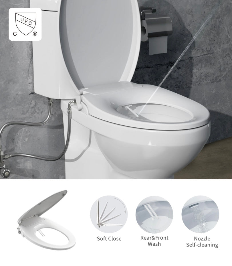 Slow Closing Seat with Bidet for front and rear cleansing